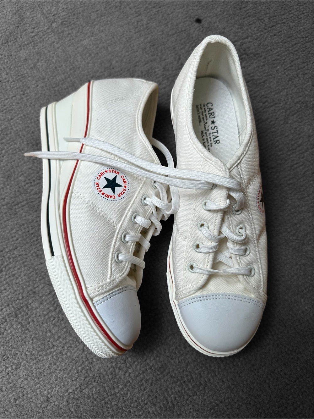 Canvas Low-Top Low Wedge Sneakers